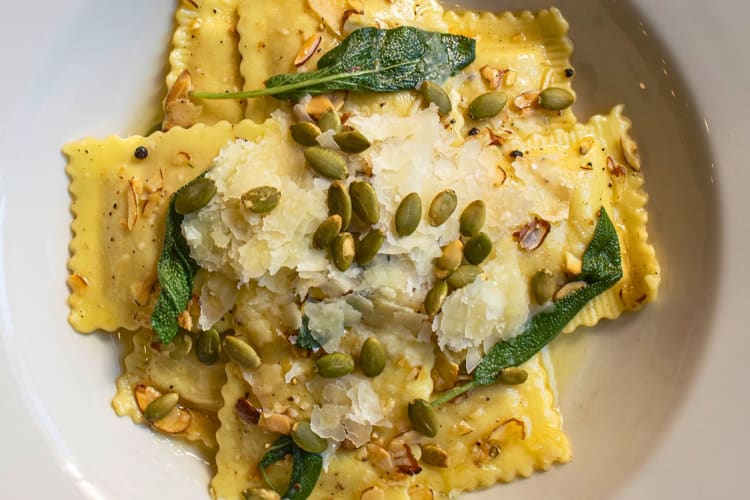 Pasta from a romantic restaurant in Minneapolis.