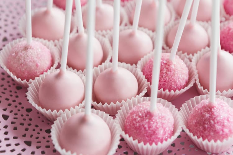 Ruby chocolate cake pops