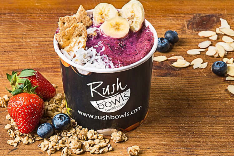 Smoothie/acai bowl from Rush bowls as a breakfast in St. Louis