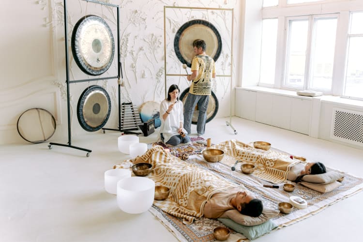 A sound bath is one of the unusual date ideas in Salt Lake City