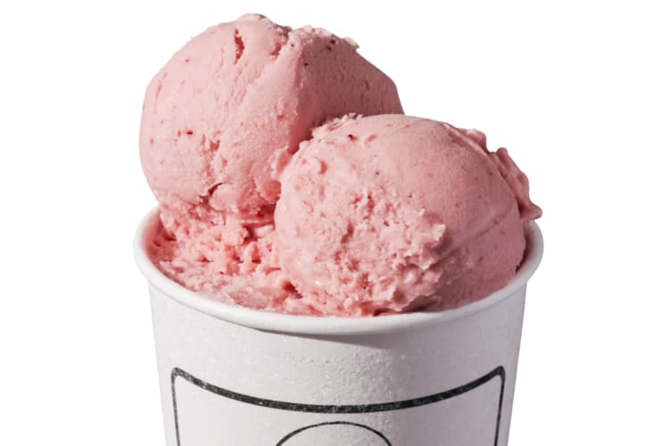 A pint of strawberry ice cream