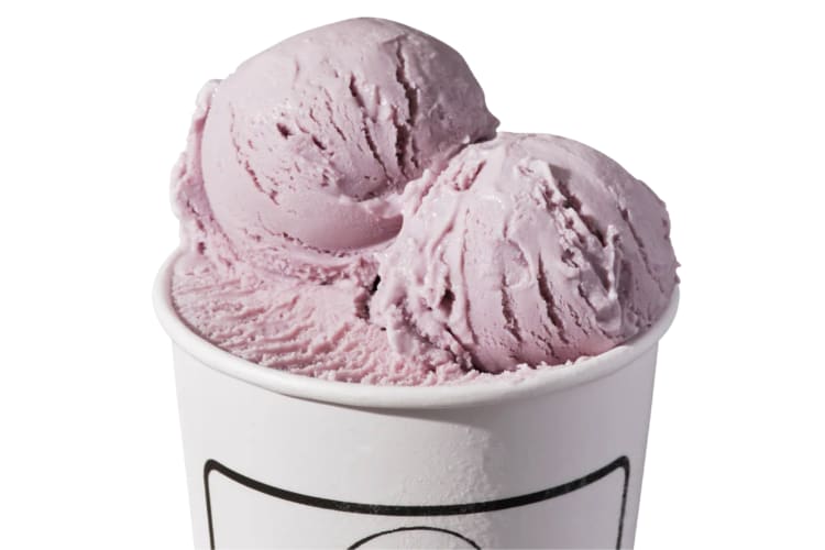 A tub of honey and lavendar ice cream