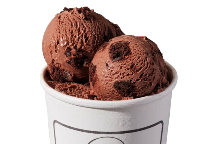 A tub of chocolate ice cream