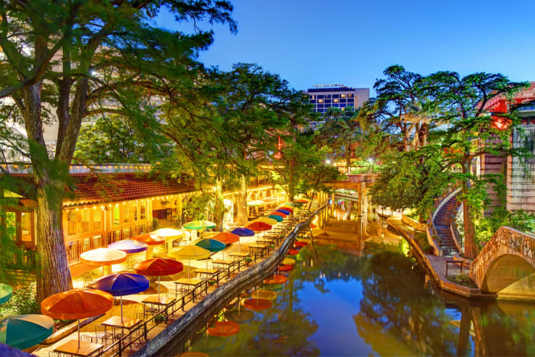 A river cruise is one of many romantic date ideas in San Antonio