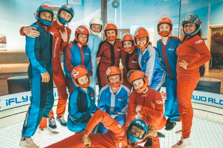 Indoor skydiving is one of the most fun team building activities in San Diego
