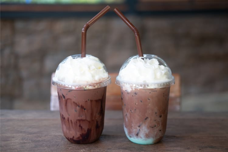 Two chocolate drinks