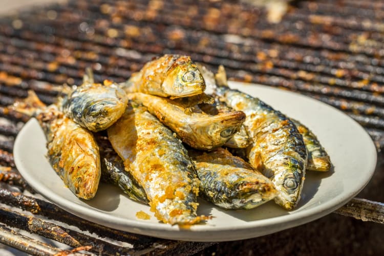 Sardines off the flame