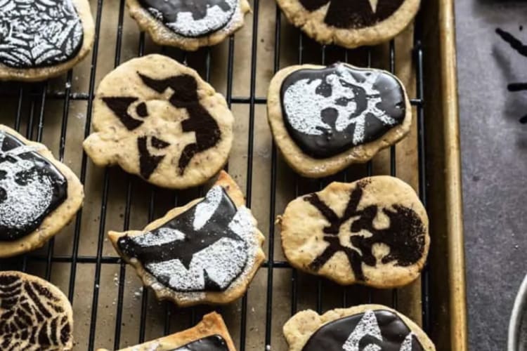 vegan halloween shortbread cookies transform plain cookies into striking halloween desserts