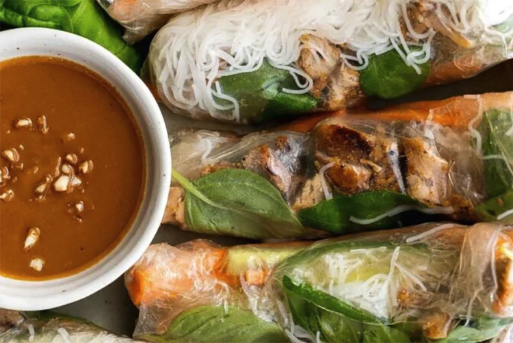 vietnamese summer rolls with chicken are light and fresh with plenty of flavor