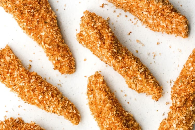 baked crispy chicken strips are a lighter, homemade version of the childhood favorite