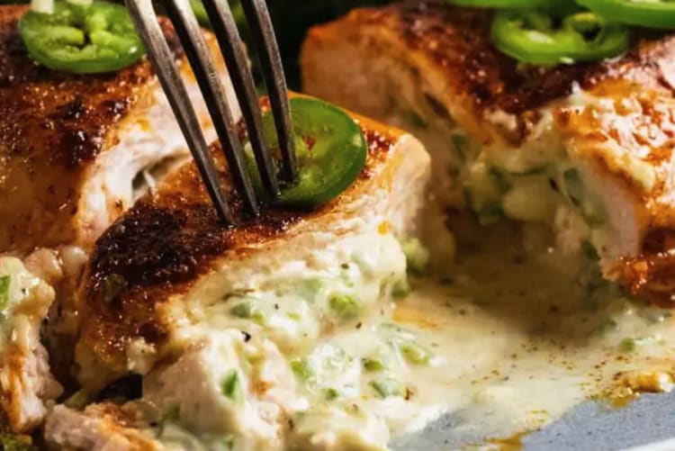 jalapeno popper stuffed chicken is a spicy and interesting healthy chicken breast recipe