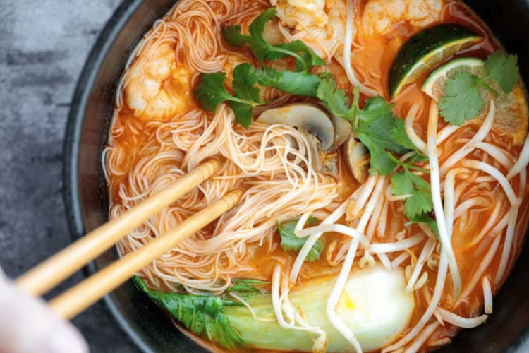 one pot thai red curry soup is vibrant and well balanced