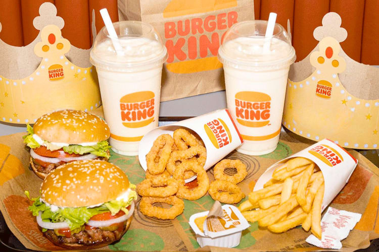 A selection of Burger King items on a tray