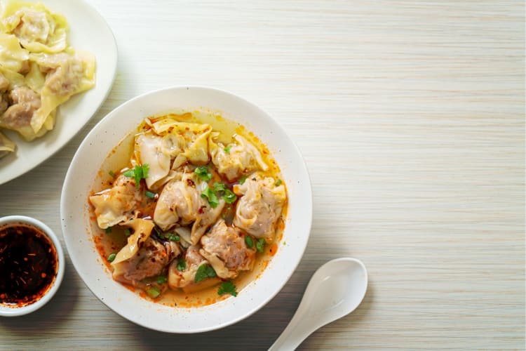 Chinese dumpling soup broth