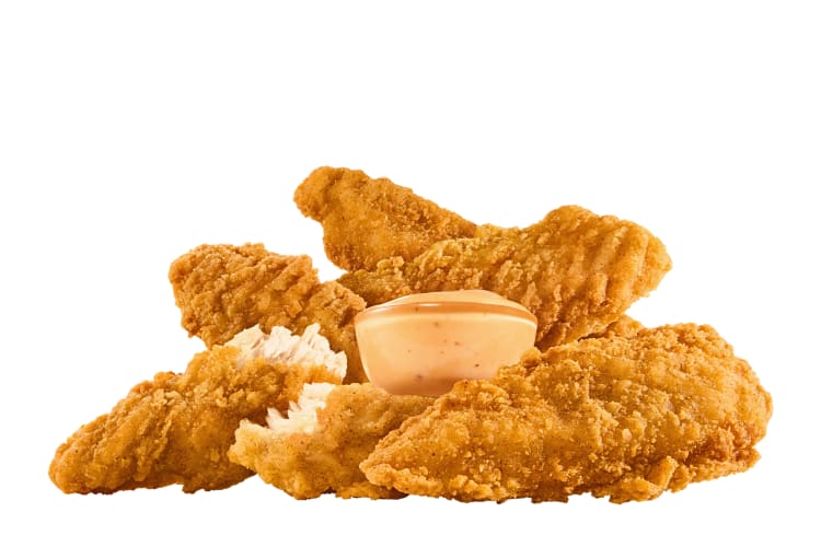 Fast food chicken tenders and sauce, from Sonic