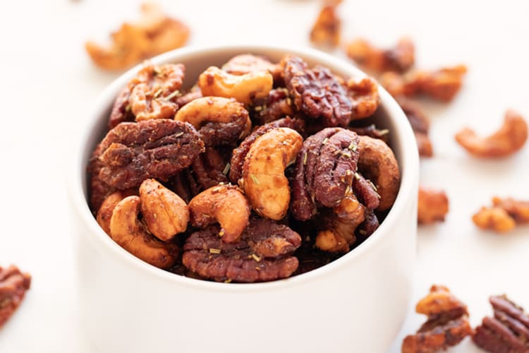 spiced nuts are satisfyingly crunchy vegan christmas appetizer