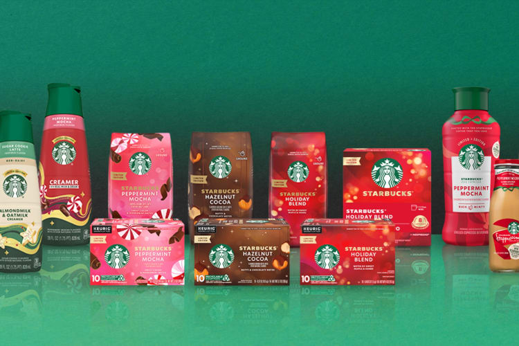 Starbucks holiday menu products include creamers and ready-to-drink coffee