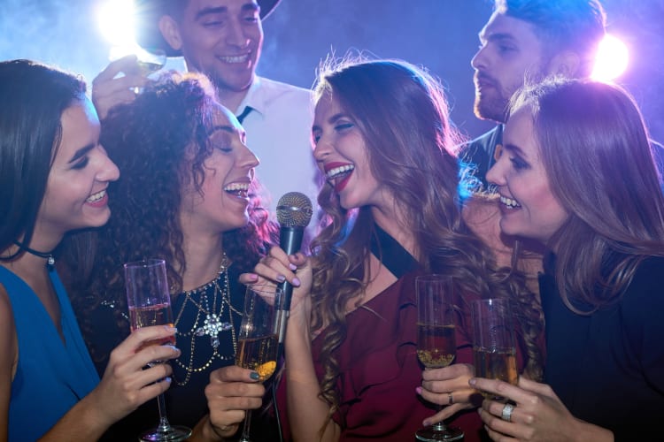 People singing karaoke