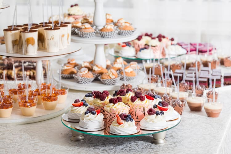 A selection of mini desserts on a table
