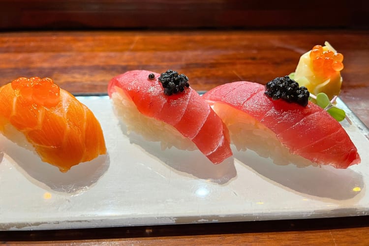 Three pieces of nigiri from Sun Japanese Kitchen