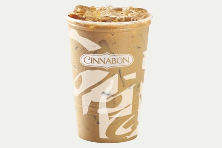 An iced Cinnabon coffee