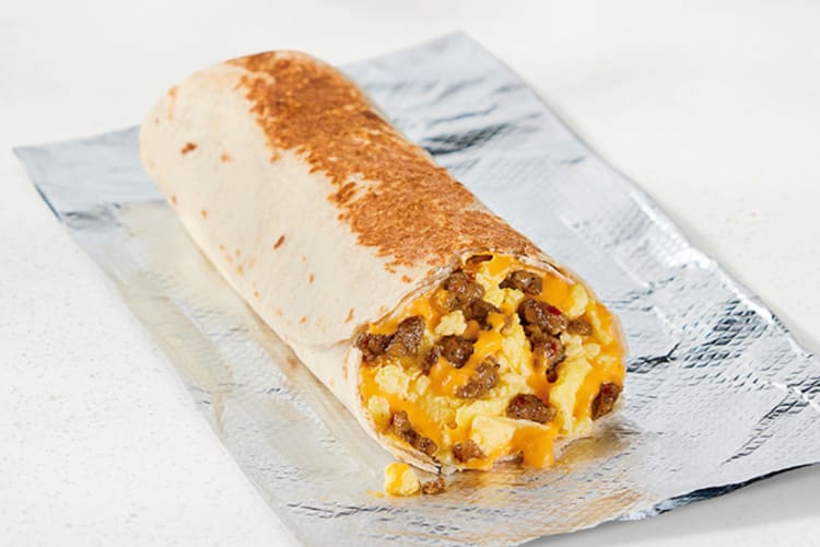 There are many breakfast burritos on the Taco Bell breakfast menu