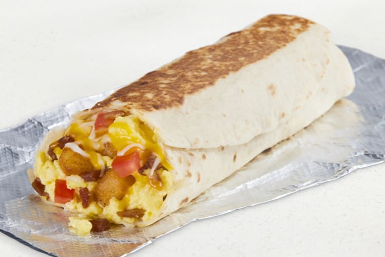 Grande Breakfast Burritos are popular items on the Taco Bell breakfast menu