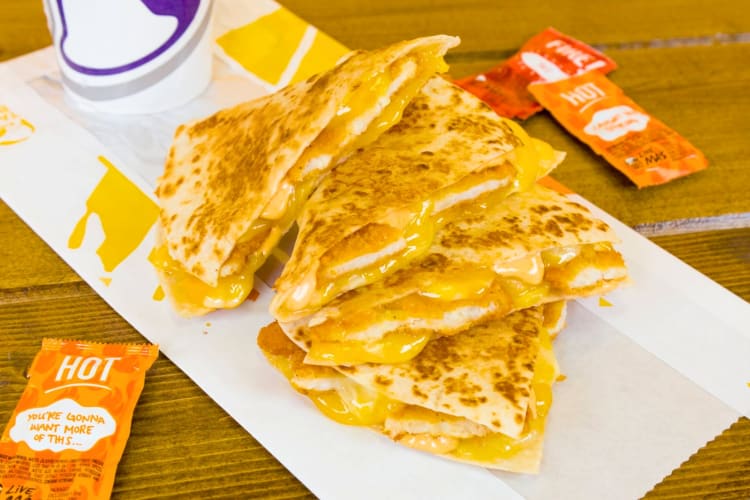Double-grilled quesadillas from Taco Bell