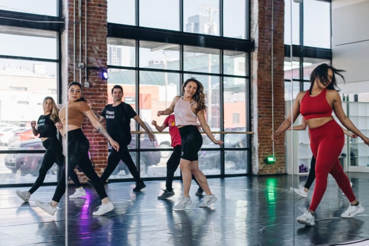 People dancing in a dance class