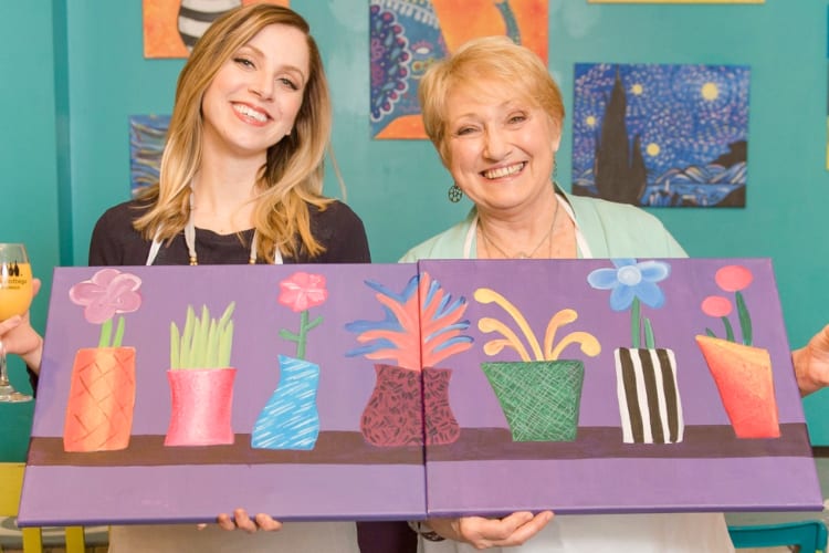 Paint and sips are great team building activities in Orlando.