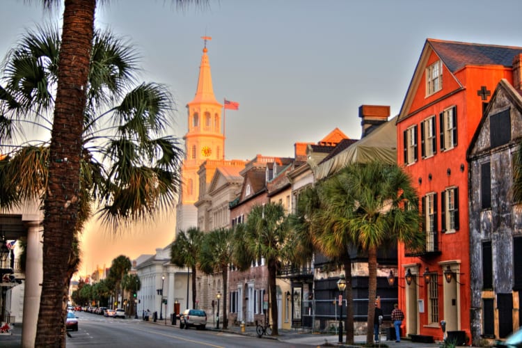 Sunset on a Church at Charleston, South Carolina