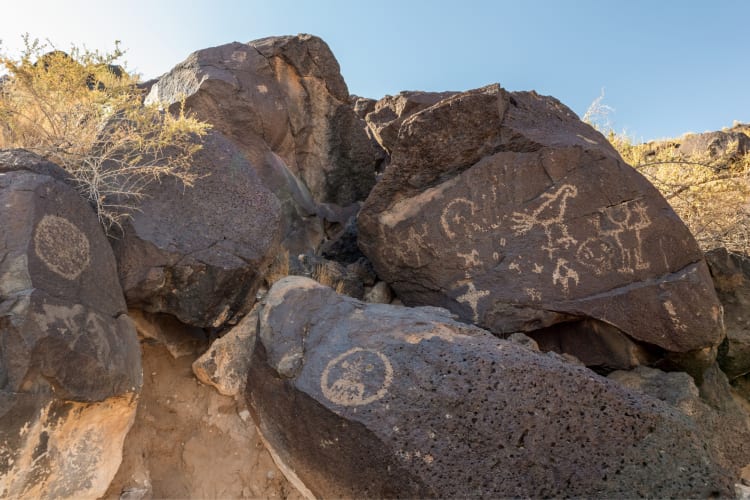 Rocks with petroglyphs on them