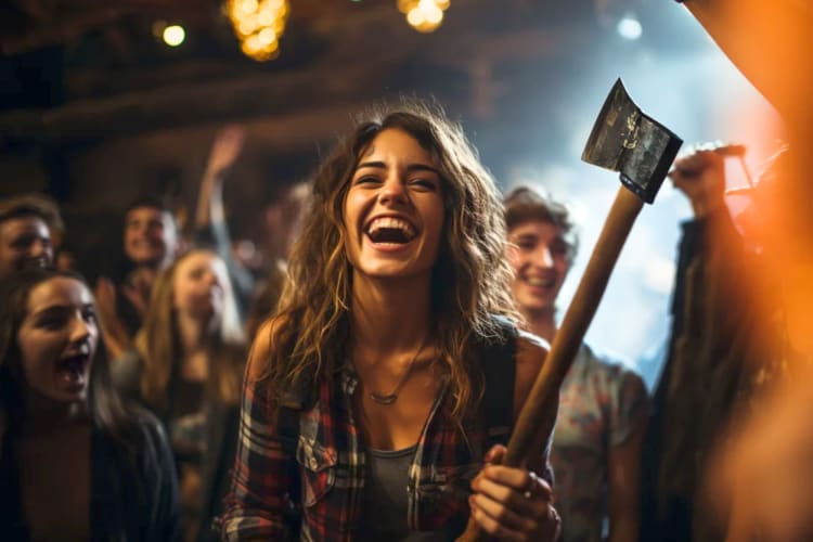 Ax throwing is an exciting team building activity in Denver