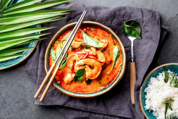 A bowl of Thai red curry