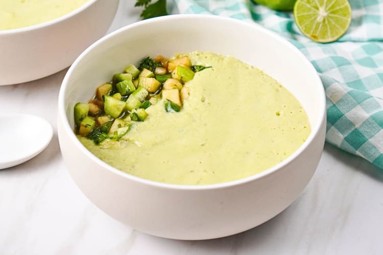 Avocado soup, a refreshing and light way to start your holiday meal.