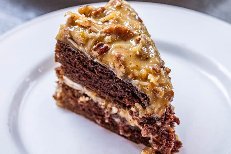 German chocolate cake from The Warehouse Restaurant & Gallery