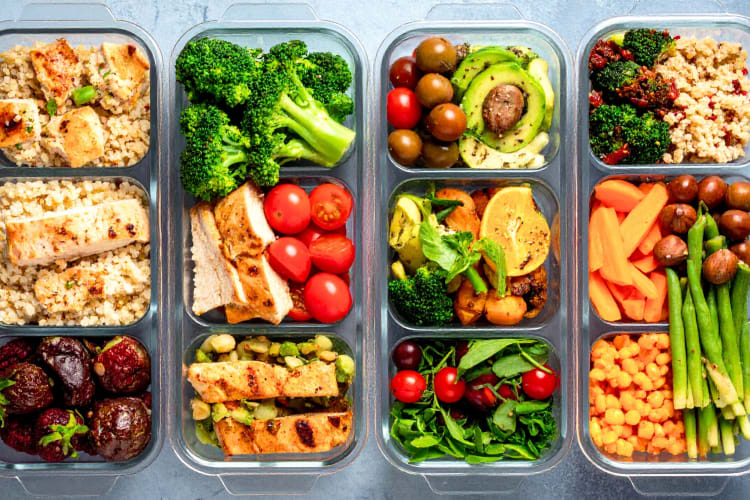 A selection of healthy, ready to eat meals