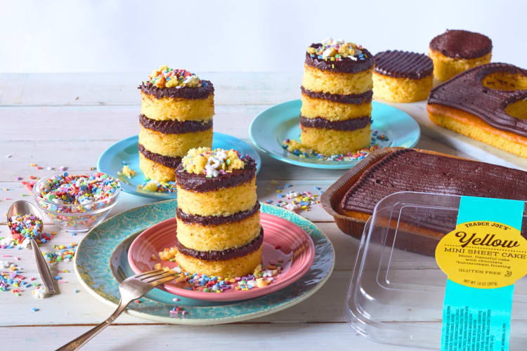 Yellow cake with chocolate frosting 