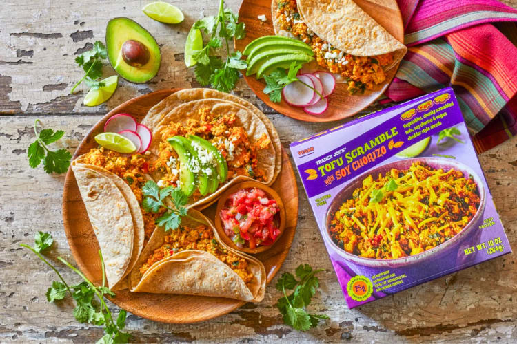 Tofu scramble with soy chorizo is one of the Trader Joe's gluten-free vegan products