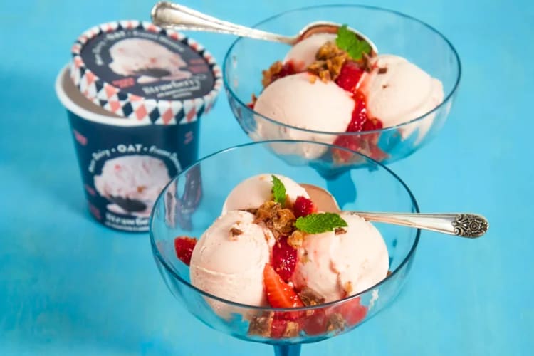 Strawberry Non-Dairy Oat ice cream is the best Trader Joe's ice cream for vegans