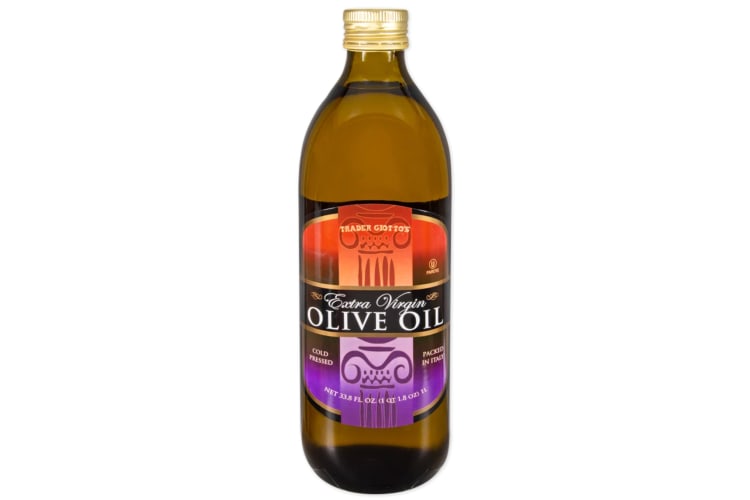 A bottle of Trader Giotto’s Extra Virgin Olive Oil