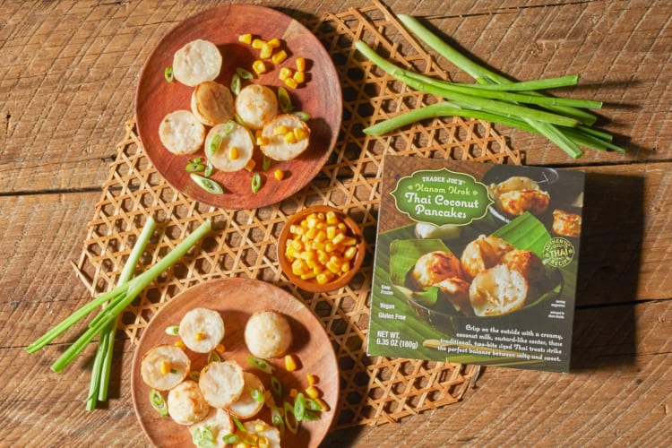 Thai coconut pancakes with scallions