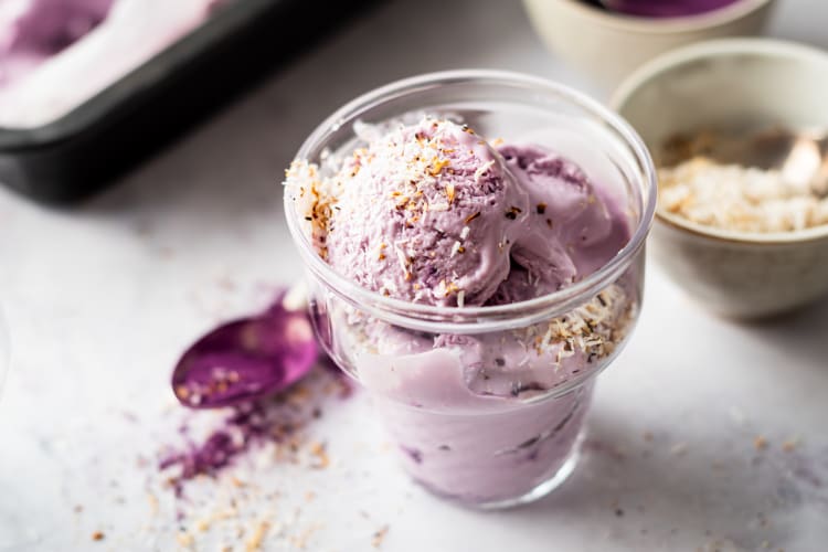 ube ice cream is a sweet and nutty asian dessert