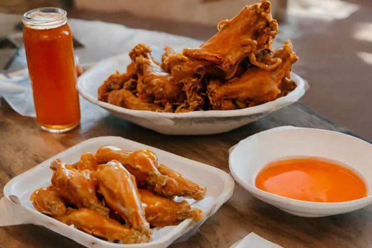 buffalo wings paired with chitterlings 