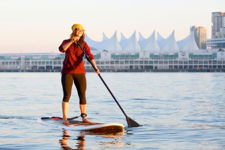 Paddleboarding is a fun team building activity in Vancouver for outdoorsy groups