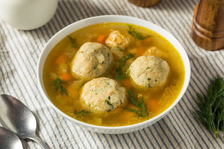 Matzo ball soup is a popular vegan passover recipe
