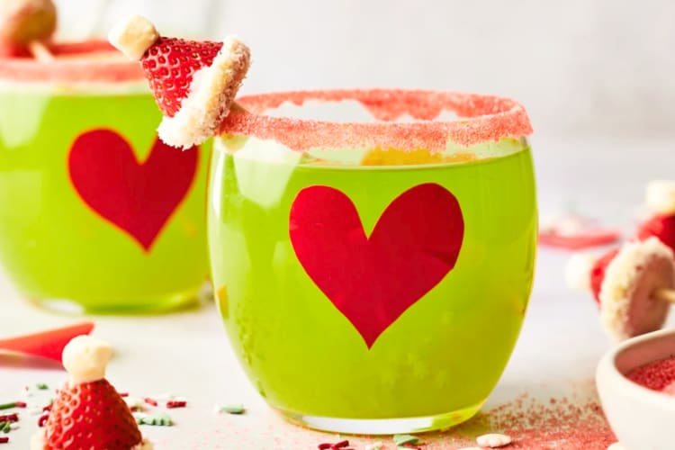 Grinch Punch is a fun and festive vodka cocktail