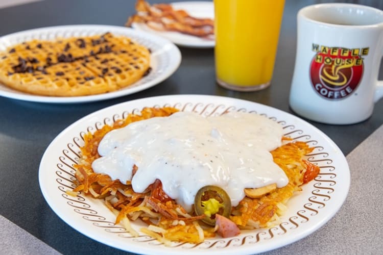 You can get loaded hashbrowns on the Waffle House secret menu