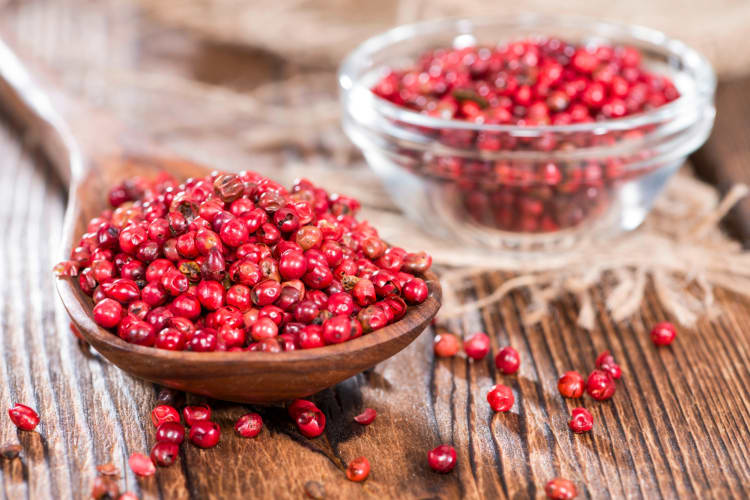 Pink peppercorns are an excellent white pepper substitute