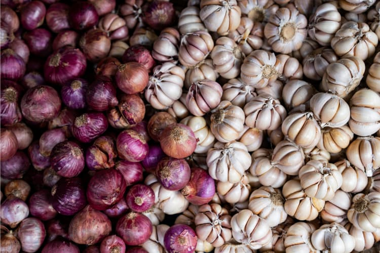 an array of garlic